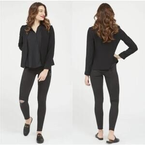 Spanx Distressed Vintage Black Skinny Jeans -Size:‎ XS